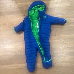 Blue and Green Kids One Piece Snowsuit